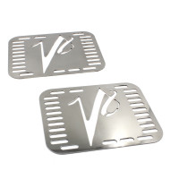 V8 STAINLESS ENGINE COVER GRILLES (PAIR)